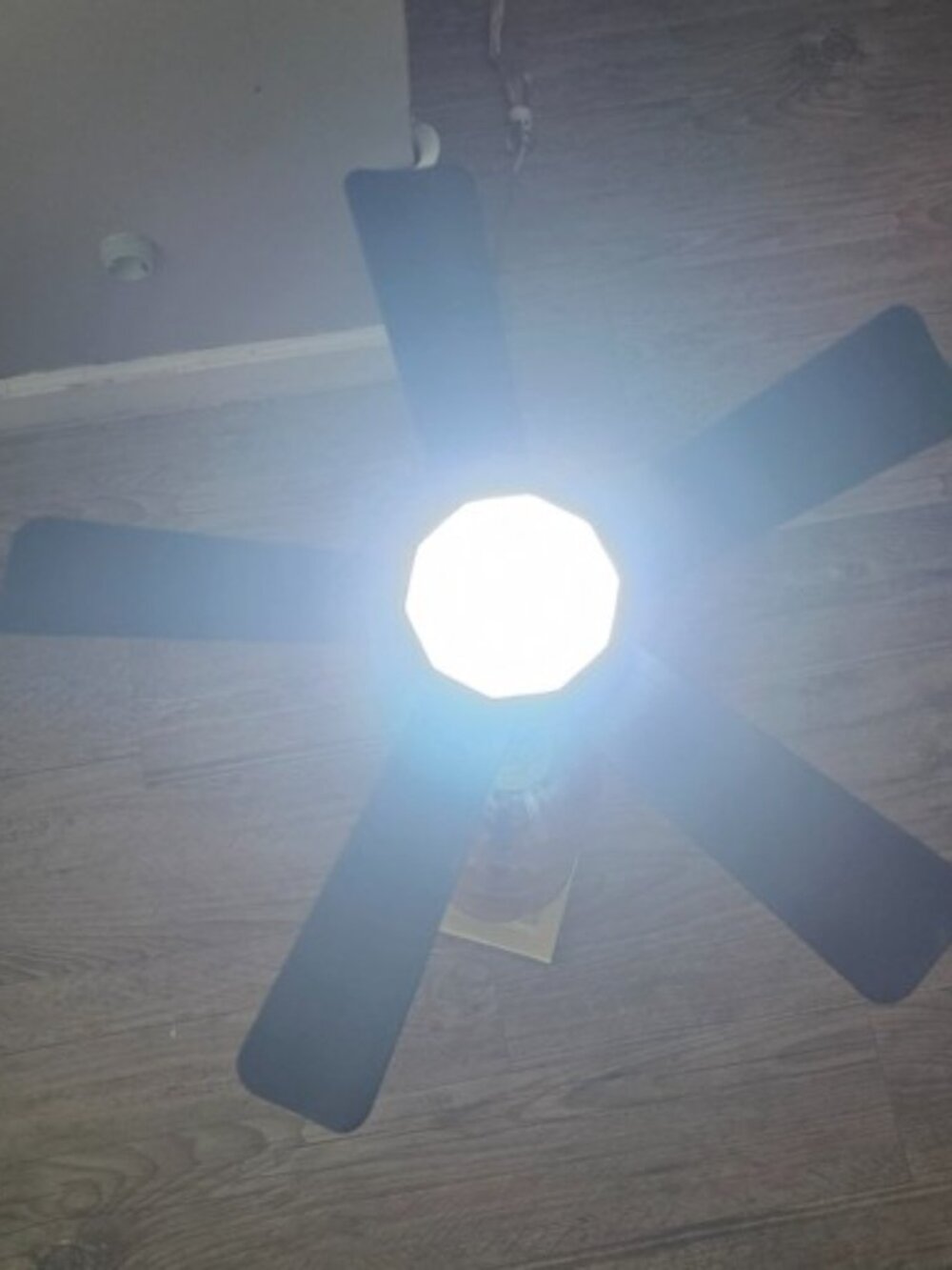 Cascade Pro 2-in-1 Socket 19" Ceiling Fan & LED Light, Black – NEW